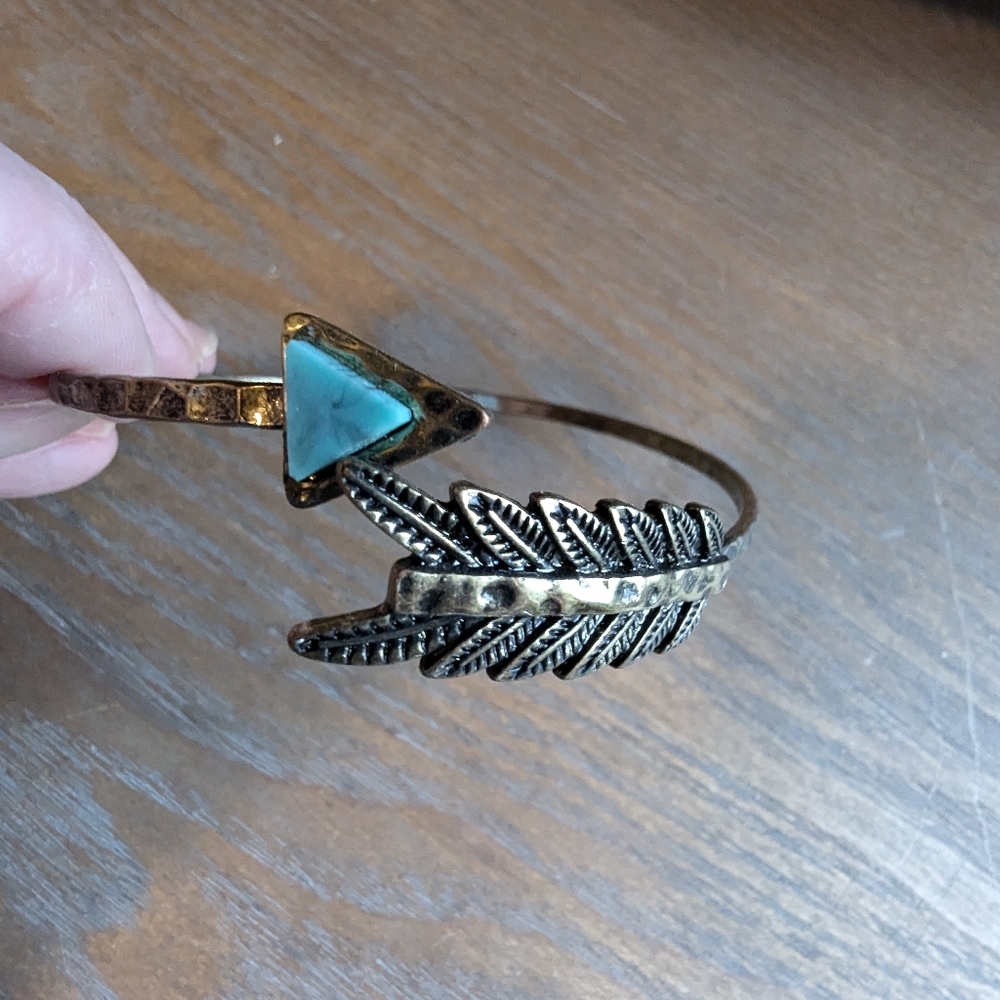 Unique Mixed Metals and Turquoise Bracelet